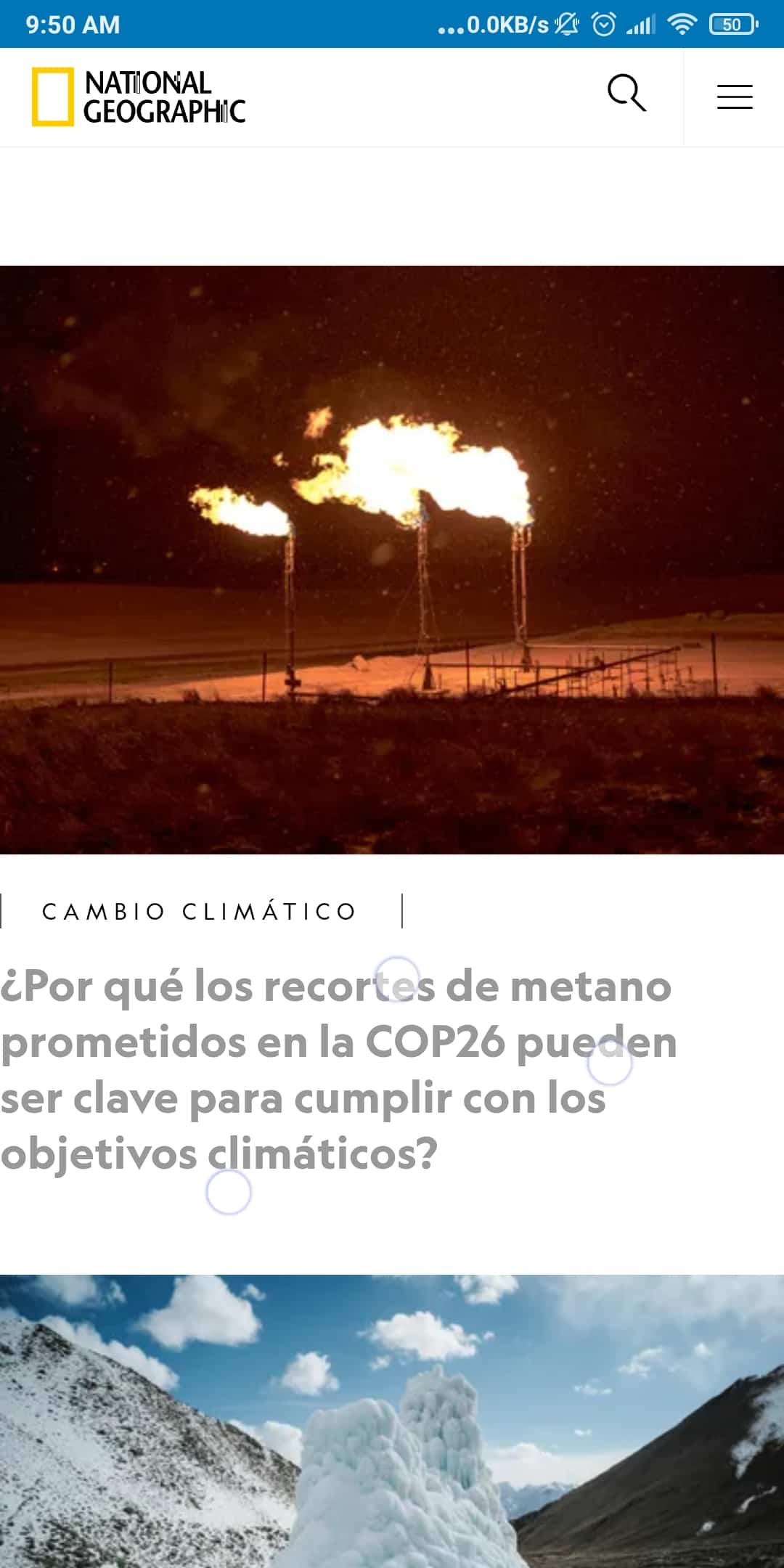 National Geographic Webpage